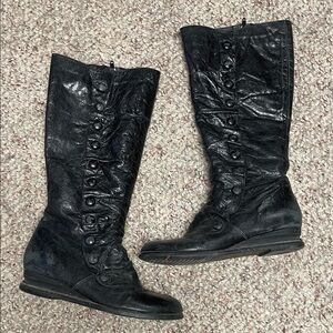 Miz mooz bloom Classic Black Button-Front Women's Knee Boots